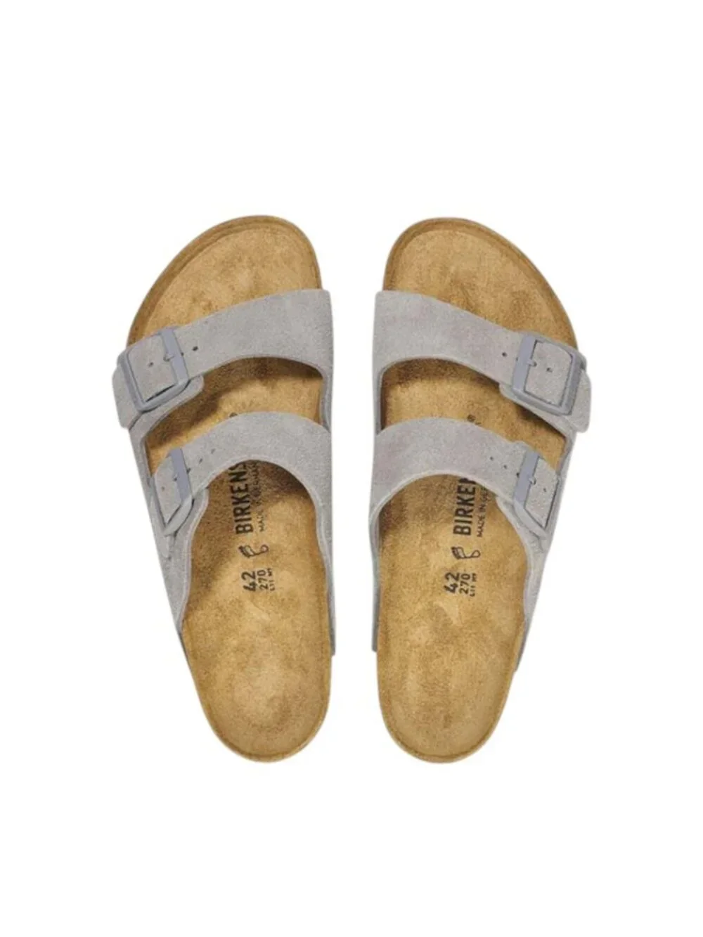 Birkenstock Arizona Soft Footbed Slide Sandals Basalt Light Blue Unisex Size 10
